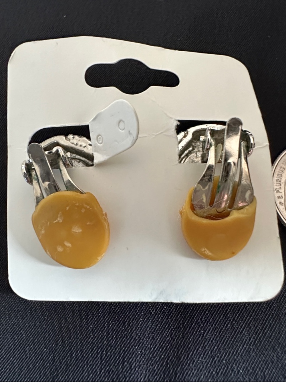Clip earrings EUC silvertone & cat’s eye acrylic stones. Priced PER or bundle - Picture 9 of 9